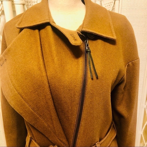 Vintage Wool Blend Trench Coat: Pecan Brown Belted Euro Style, Size Medium - Picture 2 of 16